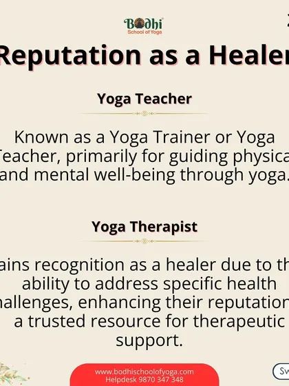 While a yoga teacher is known for guiding well-being, a yoga therapist gains recognition as a healer. They are equipped to address specific health challenges, building a reputation as a trusted therapeutic resource.