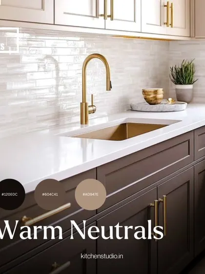 A look back at 2024 color trends. Warm neutrals, combining deep browns with beiges and gold hardware, were a popular choice for creating elegant and inviting kitchens.