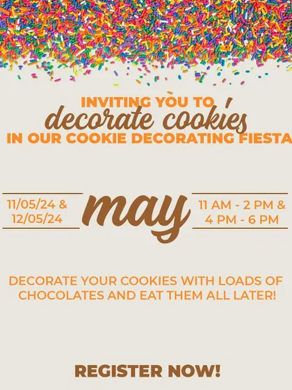 A duplicate of our May 'Cookie Decorating Fiesta' poster.
