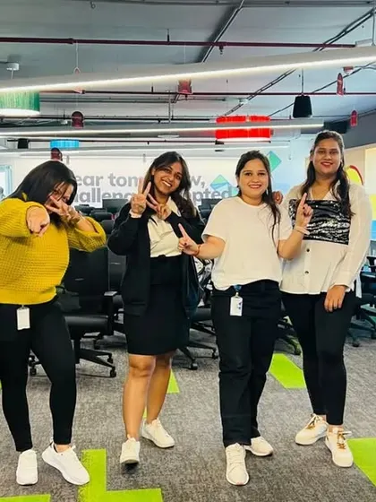 The ladies of the Razorpay team striking a pose. We believe dance is a great way to bring fun and excitement into the workplace, and this team proved it.