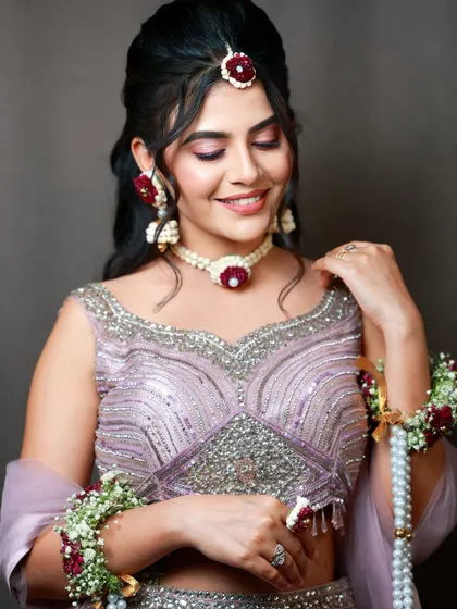 A look created for my 2-month Beginners to Advanced course. Students get daily hands-on practice with all products provided to master techniques for looks like this sangeet glam.