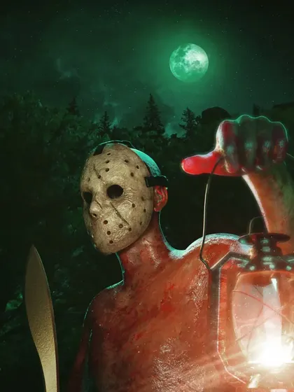 Here's my take on the iconic Jason Voorhees from Friday the 13th. For this fan art, I wanted to capture a classic slasher vibe with my own gritty style, using dramatic lighting from the lantern and the full moon to highlight the texture on his skin and mask. I can apply this same reimagining process to any character you have in mind.
