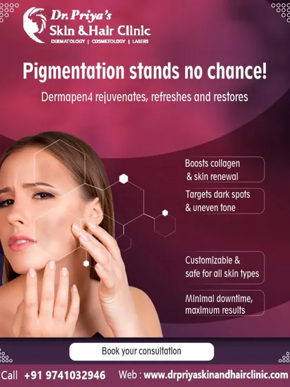 The Dermapen4 is a microneedling device I use to address pigmentation. It boosts collagen and skin renewal, targets dark spots, and is customizable and safe for all skin types with minimal downtime.