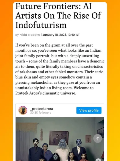 An article about the rise of Indofuturism, featuring my work. It's been an honor to be recognized as a pioneer in this emerging genre.