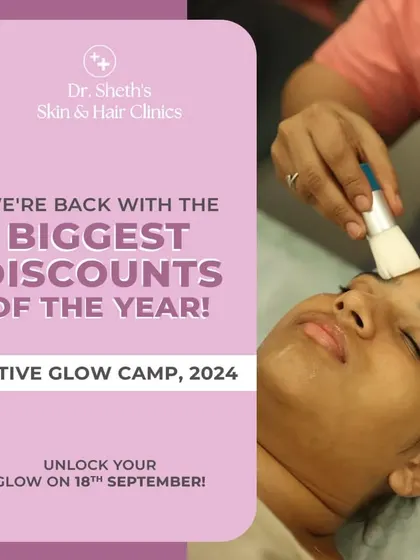 An announcement for our annual Festive Glow Camp, where we offer the biggest discounts of the year on a wide range of services to help you shine.