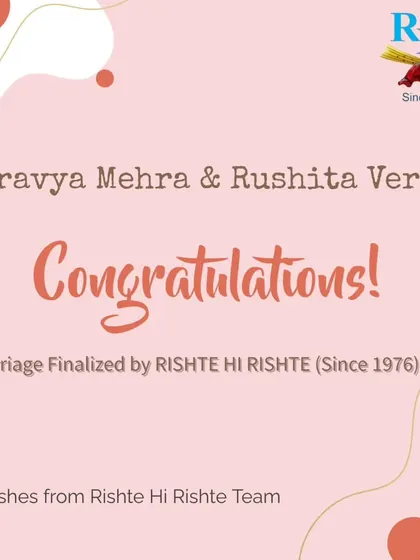 Celebrating the marriage of Shravya Mehra and Rushita Verma. We are honored to have been a part of their story and wish them a lifetime of happiness.