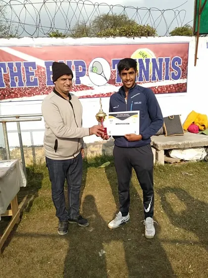 TAA player Dhruv Kumar after winning the Under-18 CS7 Singles title in Khera. His victory is a proud moment for our academy and a result of his focused training.