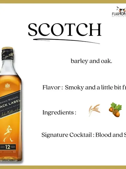 Learning about Scotch. Our course covers the different categories of whisky, and we break down the flavor profile and signature cocktails for each, like the Blood and Sand for Scotch.