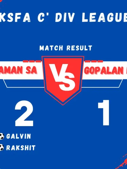 A comeback 2-1 victory in our first senior outing in the KSFA C' Division League against Gopalan FC.