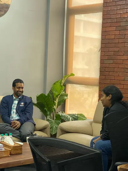 Various moments capturing Pullela Gopichand's presence at our events, interacting with partners, students, and our team.