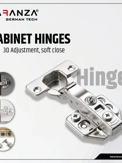 This cabinet hinge features 3D adjustment and a soft-close mechanism, allowing for perfect alignment and a quiet, gentle close every time.