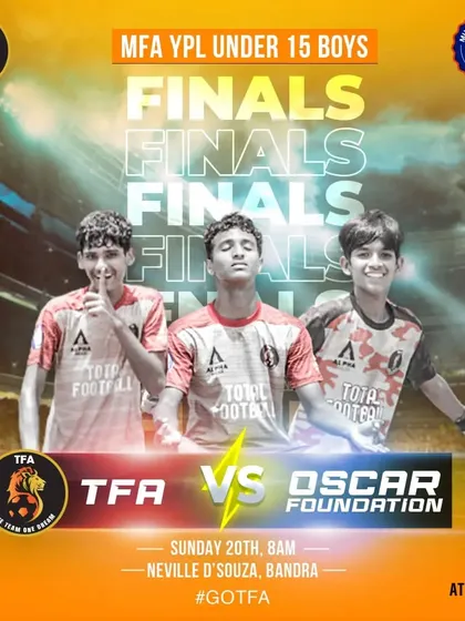 The announcement for the MFA YPL Under 15 Boys Finals against Oscar Foundation. A culmination of four years of hard work.
