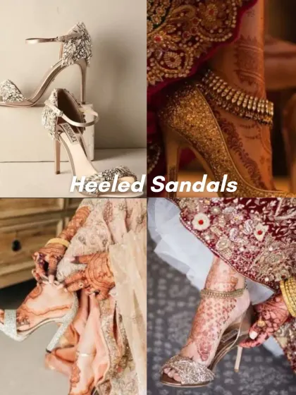 Heeled Sandals. For the brides who love a little height, here are some beautifully embellished heeled sandals that are perfect for your wedding ceremony or reception.