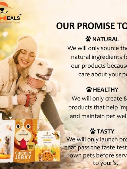 This is my promise to you and your pet. I only use 100% natural, human-grade ingredients to create healthy, tasty meals that I would feed to my own dogs. Your pet's health and happiness are at the heart of everything I do.