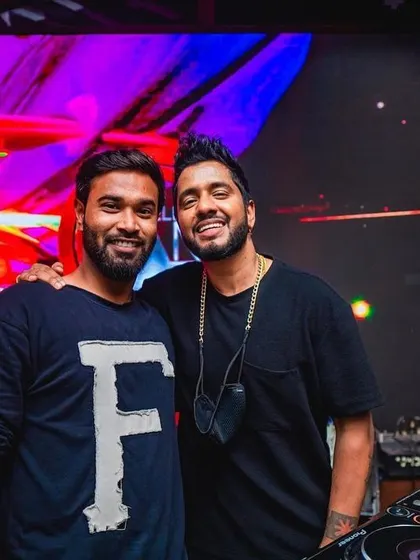 With fellow artist Shameless Mani, known as the "Trap King". I enjoy collaborating and sharing the console with other talented DJs to bring diverse sounds to the party.