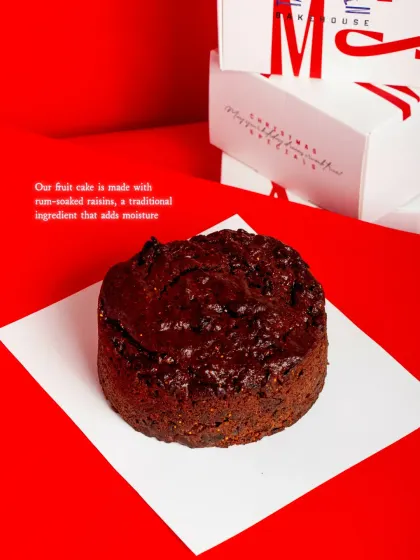 My Christmas Fruit Cake is made with rum-soaked raisins for extra moisture.