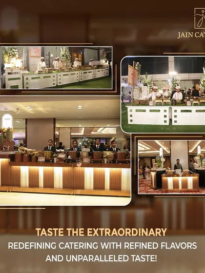 We help you taste the extraordinary by redefining catering with refined flavours. This collage showcases the variety of our buffet setups, from traditional to contemporary, for any event.