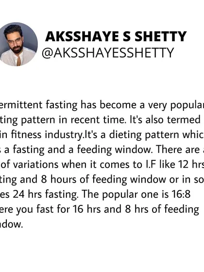 Intermittent fasting (I.F.) is a popular dieting pattern with a fasting and a feeding window. The most common is the 16:8 method, where you fast for 16 hours and eat within an 8-hour window.