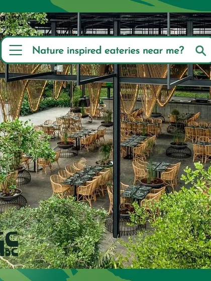 When you search for "nature-inspired eateries," this is what you'll find. A dining experience completely surrounded by greenery.