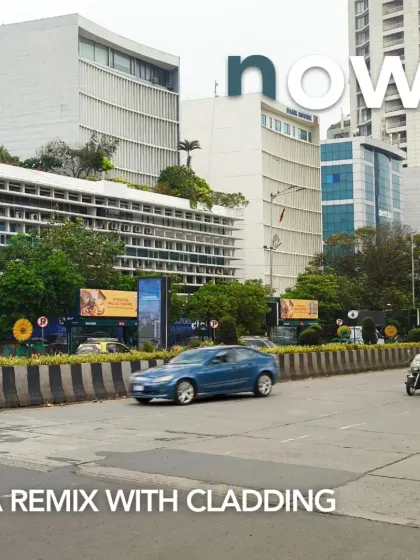 Shivsagar Estate as it stands now, a "remix with cladding." The image shows how architectural landmarks adapt over time, sometimes finding themselves dressed for a different era, reflecting the city's evolving tastes and needs.