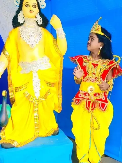 An interactive pose showing the child in character. I ensure my costumes are comfortable enough for kids to move and play in while looking their part.