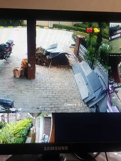 A multi-view grid showing the different zones covered by a new Hikvision IP camera installation.