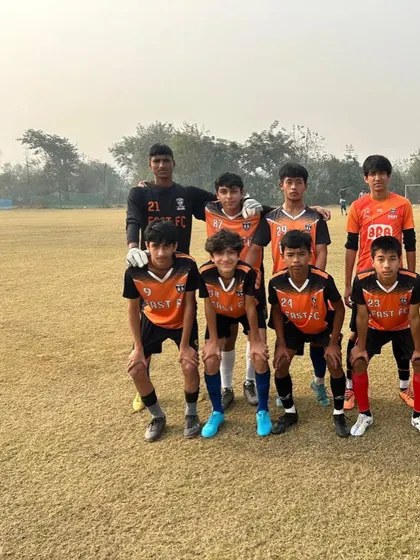 Harjeet Singh, our goalkeeper who was selected for FC Madras, with his U15 teammates before his departure.