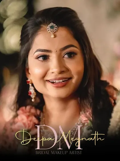 A branded portrait showcasing my signature style. The bride's happy, natural smile and flawless makeup represent the core of my artistry.