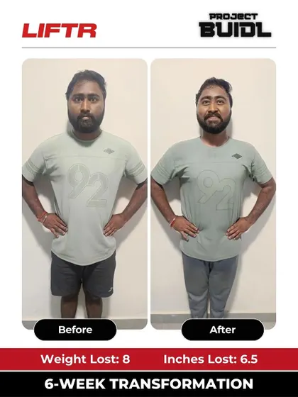 Vijay lost 8 kgs and 6.5 inches after struggling for over 5 years to see results. This front view shows the breakthrough he found with our program.