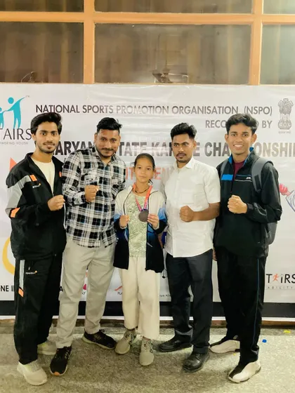 Bhavnika with her bronze medal at the state karate championship. Every medal earned at this level is a significant achievement.