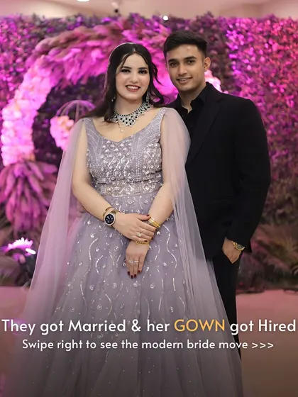 They Got Married & Her Gown Got Hired. Another modern bride making a smart move. Her beautiful lavender engagement gown is now working for her, earning money with every rental.