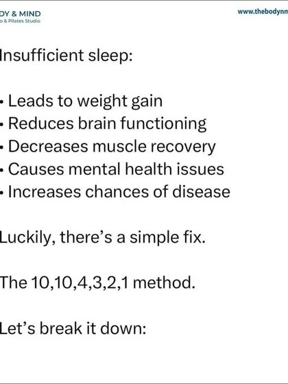 Let's break down the 10-10-4-3-2-1 sleep method. This protocol addresses key factors like caffeine, food, exercise, and blue light that disrupt your natural sleep cycle.