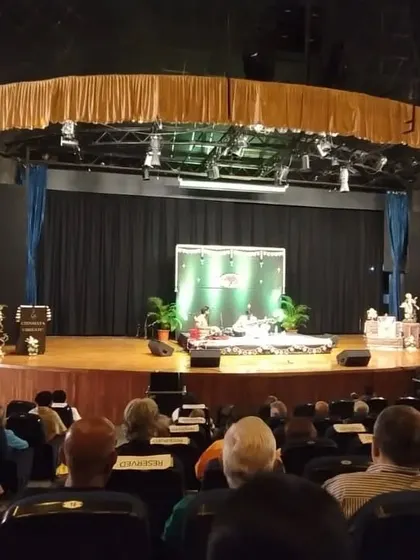 The view from the stage at the Sudharma auditorium during the Naada Bindu festival in Pune. Seeing a full hall of attentive listeners is the greatest blessing for an artist.