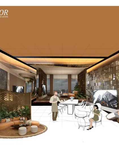 This conceptual collage illustrates the mood and circulation for the 'Luxor' experience centre, which evolved into the Midas Lounge. It shows our initial thoughts on creating distinct zones within a flowing, open space.