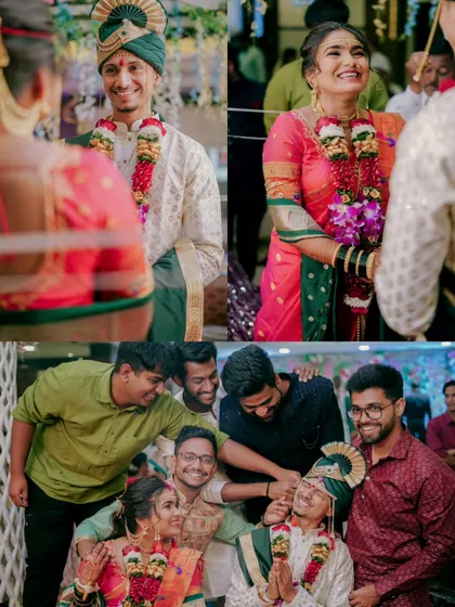 A fun and candid moment as the groom is surrounded by his friends. These are the memories with your tribe that make the day even more special.
