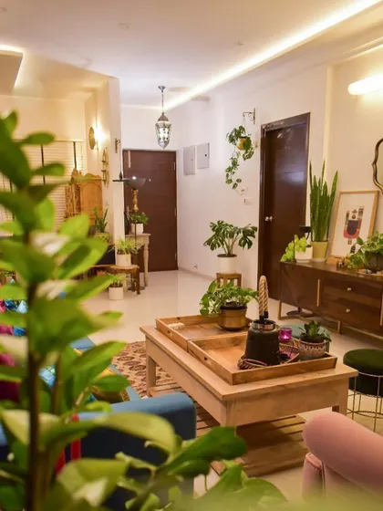Another plant-filled view of my living room. The hanging plants and the ones on the floor create a beautiful, layered look.