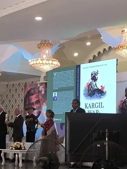 Another shot of the formal proceedings at the Kargil War book launch.