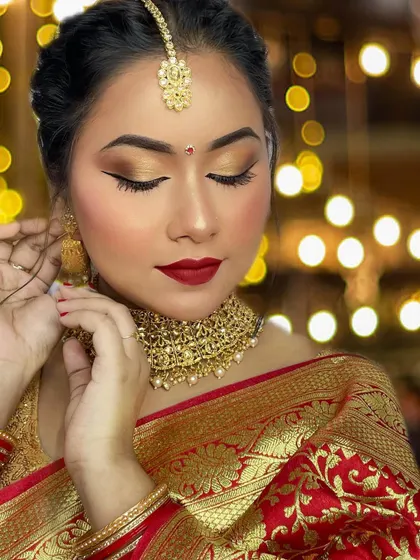 A candid-style shot of the bride, showing how the makeup and lashes look natural and beautiful in motion. The goal is always to create a look that is not only stunning up close but also photographs perfectly.
