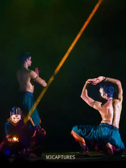 Another scene from 'Nagamandala', showcasing the dramatic use of lighting to highlight the narrative. Working with talented light designers is a key part of my collaborative process to build a complete theatrical experience.