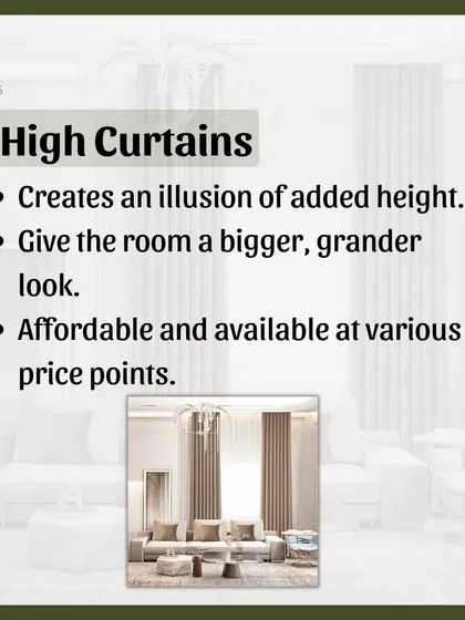 Hanging your curtains high and wide is a classic designer trick. It creates the illusion of taller ceilings and larger windows, making the entire room feel bigger and grander.