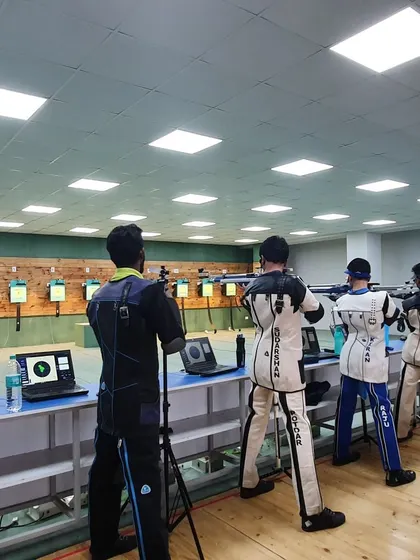A typical day at the range where our competitive shooters are deep in practice. We create a focused environment that simulates real match conditions, preparing our athletes for state and national level events.