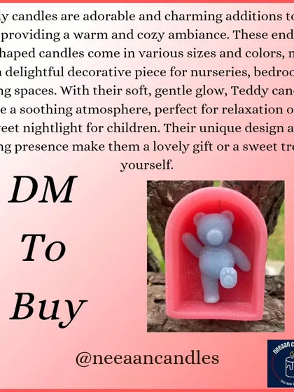 Our teddy candles are adorable and charming additions to any room, providing a warm and cozy ambiance.