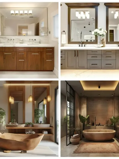 A collage of luxurious bathroom designs, from modern vanities to spa-like tubs, offering inspiration for your own personal retreat.