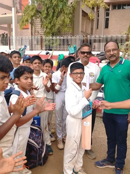 Applauding Sarang Joshi for his consistent performance as a bowler during the U-12 selection trials.