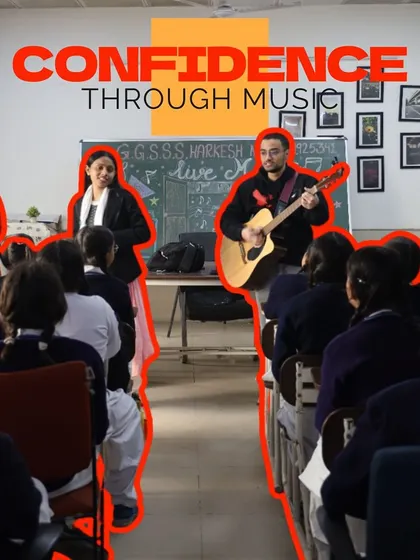 Confidence through music is one of our core goals. Here, our fellows lead a session in a girls' school, empowering young women to find their voice and express themselves without hesitation.