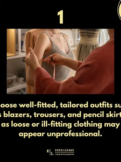 Rule #1 for corporate dressing: always choose well-fitted, tailored outfits. Ill-fitting clothes can appear unprofessional, so we focus on finding blazers, trousers, and skirts that flatter your specific shape.