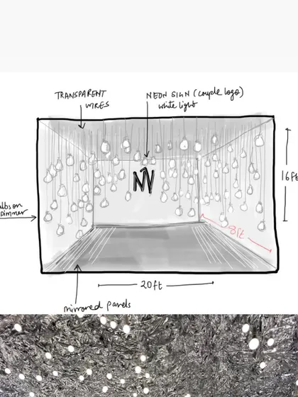 From sketch to reality, this is how our 'Galactic Romance' concept for an interactive photo booth came to life for a sangeet.