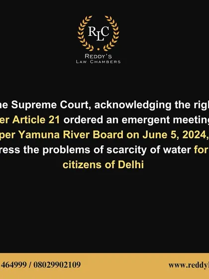 Acknowledging the water scarcity in Delhi, the Supreme Court ordered an emergency meeting of the Upper Yamuna River Board. This action underscores the judiciary's role in enforcing the fundamental right to water under Article 21.