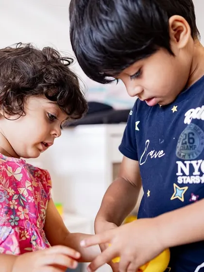 Best friends forever. Two siblings deeply focused on playing together on the floor. I love documenting these quiet, everyday moments of connection that happen so naturally at home.