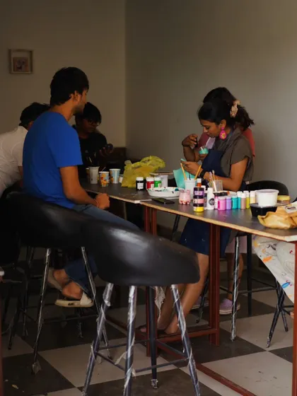 A candid shot of a workshop in session. My goal is to create a relaxed and inspiring environment for everyone.